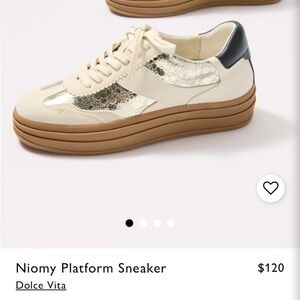 Dolce Vita Cream and Gold Platform Sneakers